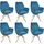 MCW Esszimmerstuhl G67 Samt türkis-blau 6er Set