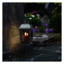 MARELIDA Laterne mit Mini LED Kerze mit 2 wechselbaren Spitzen und Erdspieß