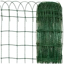 Floordirekt Gartenzaun Ziergeflecht 1000 x 65 cm Grün/Eisen