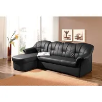 DOMO collection Ecksofa DOMO COLLECTION "Papenburg, zeitlose Rückensteppung, elegante Formensprache, L-Form", schwarz, B:235cm H:84cm T:140cm, Kunstleder SOFTLUX;Luxus-Microfaser (100% Polyester);Struktur ( 90% Polyester, 10% Polyacryl);Microfaser PRIMABELLE (100%