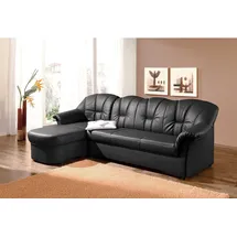 DOMO collection Ecksofa DOMO COLLECTION "Papenburg, zeitlose Rückensteppung, elegante Formensprache, L-Form", schwarz, B:235cm H:84cm T:140cm, Kunstleder SOFTLUX;Luxus-Microfaser (100% Polyester);Struktur ( 90% Polyester, 10% Polyacryl);Microfaser PRIMABELLE (100%