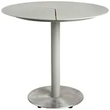 Gartenesstisch Peace aus Aluminium, modern rund, hellgrau, Ø 80 cm, für 2–4 Personen