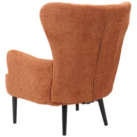 Mendler Lounge-Sessel HWC-K37 Chenille 75 x 80 x 75 cm orange mit Kissen