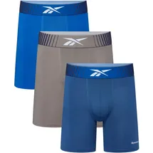 Reebok Waite Boxershorts Blau / Grau M 3er Pack