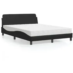 Bett mit Matratze Schwarz 140x200 cm Kunstleder