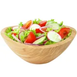 Relaxdays Salatschüssel Bambus Braun oval 12 cm