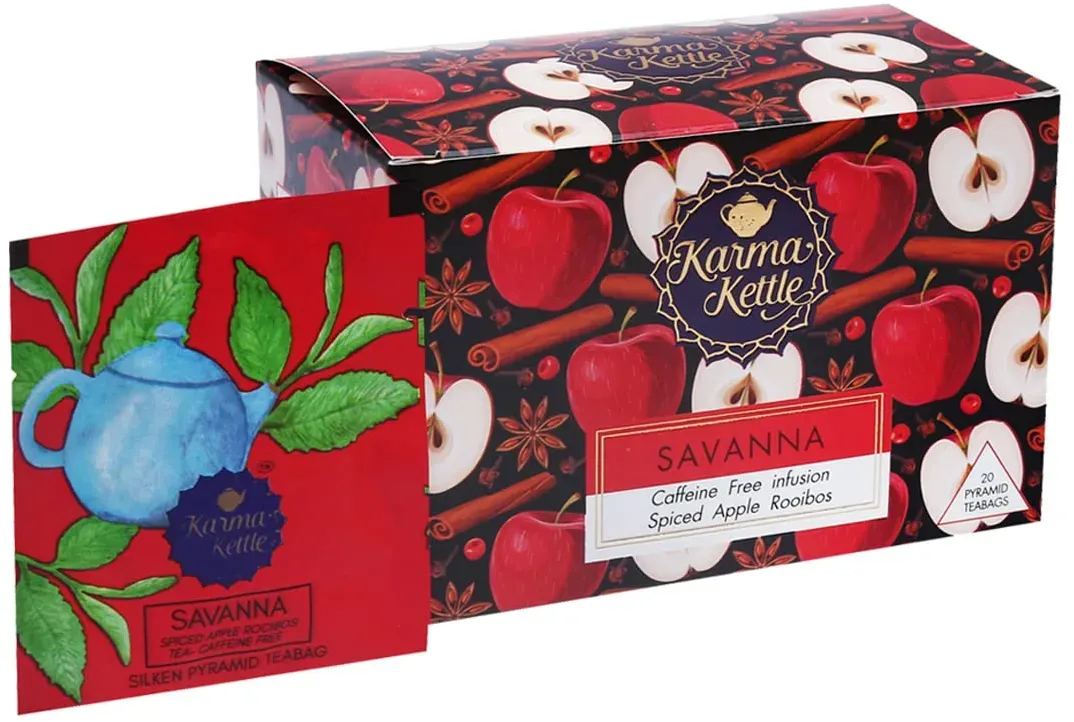 Rooibos-Tee mit Gewürzen und Apfel (20er Packung, 2g), Savanne, Karma Wasserkocher