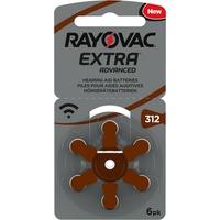 60 x Rayovac Extra Advanced 312 Hörgerätebatterien braun PR41 + 4 Stück gratis