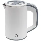 KEESUNG Mini Wasserkocher, 0,8L Reisewasserkocher Klein 600W Tragbarer Wasserkocher Edelstahl Wasserkocher Reise Wasserkocher für Reise Camping Wohnwagen (Weiß)