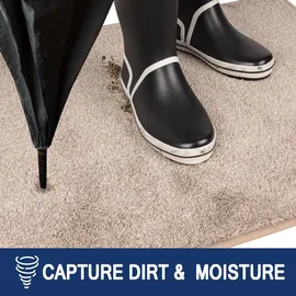 FCSDETAIL Schmutzfangmatte 86x150 cm rutschfest waschbar beige Eingang Haustür