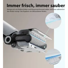 Roborock Flexi Nass- & Trockensauger mit Saugleistung von 17.000 Pa, Selbstreinigende und trocknende Rolle, APP, FlatReachTM, DirTecthTM Selbstre... - Weiß