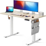 Marsail Höhenverstellbarer Schreibtisch, Elektrischer Höhenverstellbarer Schreibtisch mit Storage Tasche, Stehpult für Home Office Computertisch Speicher Voreinstellung mit Kopfhörerhaken, 60 x 120 cm