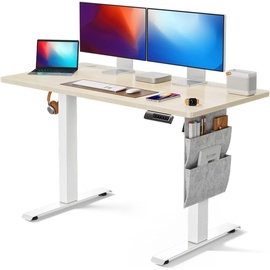 marsail Höhenverstellbarer Schreibtisch, Elektrischer Höhenverstellbarer Schreibtisch mit Storage Tasche, Stehpult für Home Office Computertisch Speicher Voreinstellung mit Kopfhörerhaken, 60 x 120 cm