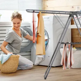 Relaxdays Wäscheständer klappbar grau