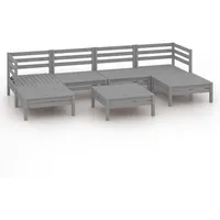 vidaXL Garten-Lounge-Set 7-tlg. grau Kiefer