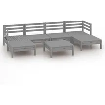 vidaXL Garten-Lounge-Set 7-tlg. grau Kiefer