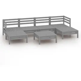 vidaXL Garten-Lounge-Set 7-tlg. grau Kiefer