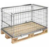 Kongamek Palettencontainer verzinkt 640mm hoch seitlich halb zu öffnen passend zu Europaletten 1200x800mm