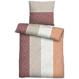 biberna Biber-Bettwäsche ORIENTA, Burgund - Orange - Grau - 155 x 220 cm - Baumwolle - Polyester - mit Reißverschluss