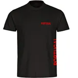 multifanshop Kinder T-Shirt - Portugal - Brust & Seite - Druck rot - Kind