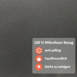 MCombo Relaxsessel 7102 Mikrofaser 70 x 100 x 80 cm Grau mit Aufstehhilfe & Liegefunktion