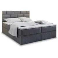 Masseno Boxbett grau Holz, H2 - H3, 160x200 cm