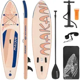 ECD Germany ECD-Germany Stand Hellrosa, Kunststoff, Wasser/Strand/Meer, 80x15x320 cm, unisex, Freizeit, Pools und Wasserspaß, Stand Up Paddle Board Makani 320x80x15cm Apricot bis 120kg