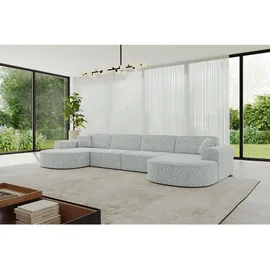 altdecor Eckcouch Samt 6-Sitzer Grün