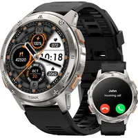 Smartwatch Herren mit 50m wasserdicht, Bluetooth anrufen Telefonfunktion,60+Tage Akkulaufzeit,5ATM Wasserdicht, Fitnessuhr mit 1,43" fur Android IOS - Schwarz