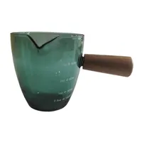 Colcolo Glas-Messbecher, Glas-Teekanne, 90–120 ml, Glas-Messbecher, Backmaßkrüge für Zuhause, Büro, Espresso-Zubehör, Grün