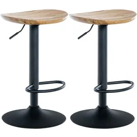 CLP 2er Set Barhocker Skelde höhenverstellbar drehbar Natur