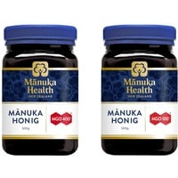 Manuka Health - Manuka Honig MGO 400+, 100% Pur aus Neuseeland mit zertifiziertem Methylglyoxal Gehalt,500g(1er Pack) & Manuka Health aktiver Manuka-Honig MGO 100+, 1er Pack (1 x 500 g), 41984