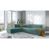 99rooms Ticino Ecksofa Velours KRONOS Türkis Links mit