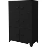 ML-Design Aktenschrank Schwarz, aus Stahl Freistehender