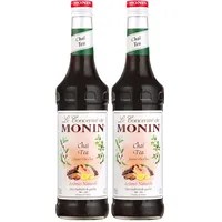 Monin Sirup Konzentrat Chai Tea (1 x 0,7l) - Natürliche Würze für Kaffee und Desserts - Vegan und Glutenfrei - Sirup mit Zimt und Kardamom (Packung mit 2)