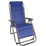 Lex Relax Sessel m. Kopfkissen Gartenstuhl Gartenmöbel Liegesessel verstellbar schwarz/blau : Schwarz/Blau