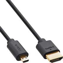 InLine Slim Ultra High Speed HDMI Kabel A Stecker / D Stecker (Micro) 1,5 m Schwarz