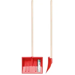Kinder Schneeschaufel, Schneeschieber mit Holzstiel, ab 3 Jahren, 86x25cm, rot