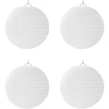 4 STK 30cm Lampenschirm Papier Lampenschirm Rund Weiß,Papier Laterne Classic Bam