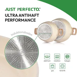 just perfecto household appliances JUST PERFECTO Topf-Set 21-tlg. Pfanne + Topf + Deckel