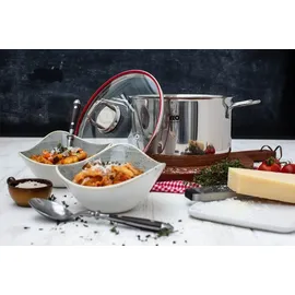 ELO Excellent Topf-Set 5-tlg. 3 x Fleischtopf + Bratentopf + Stielkasserolle + Silikon Topfuntersetzer