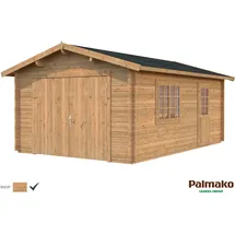 Palmako Blockbohlen-Garage 3,60 x 5,50 m braun tauchimprägniert