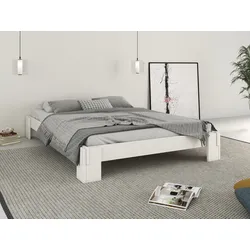 Futonbett HOME AFFAIRE ""ZEN " zertifiziertes Massivholz (Kiefer)", weiß, B:151,5cm L:211,5cm, Betten, Massivholzbett, zeitlos elegant