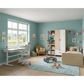 roba kids Kinderschreibtisch Smart Grow 110 x 60 cm Holz lackiert weiß