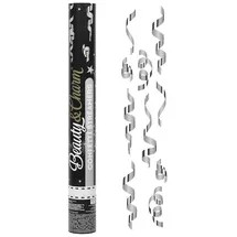 Godan Konfettikanone mit Luftschlangen 40 cm Silber