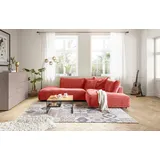 Musterring Ecksofa MUSTERRING "Lucia", orange (aperol), B:304cm H:81cm T:224cm, 100% Polyester, Sofas, Ecksofa, mit großem Longchair, verschiedene Farben, B304 x T224 cm