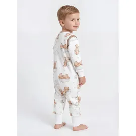 TupTam Schlafsack mit Beinen und Ärmeln OEKO-TEX zertifizierte Materialien, Winterschlafsack 2,5 TOG Unisex, Farbe: Bären auf Wolken/Weiß/Braun, Größe: 80-86 - 80-86