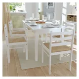 furnicato Esszimmerstuhl Klassische Holzstühle Weiß 44 x 45 x 81 cm - 6er Set (6 St), Gepolsterte Sitzgruppe aus Massivholz für Esszimmer und Küche weiß
