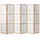 Homestyle4u Paravent Raumteiler 6 teilig Holz Natur Reispapier Weiß Höhe 175 cm - Paravents, Paravents