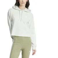 Adidas Damen Essentials 3-Stripes French Terry Crop Hoodie, Linen Green, XL